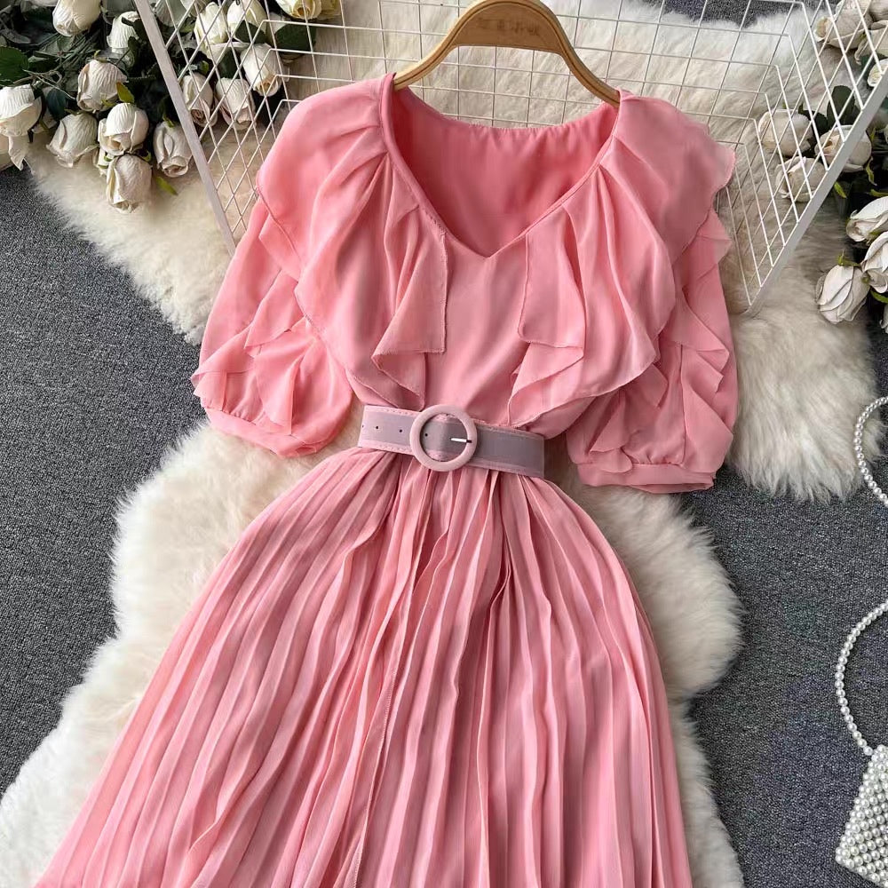 LD 90 Amel Chiffon Dress Ruffle Fairlady 161