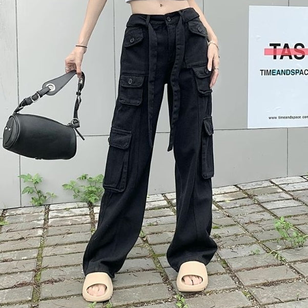 LP 76 Jacina Cargo Pants Black & Pink Fairlady 136