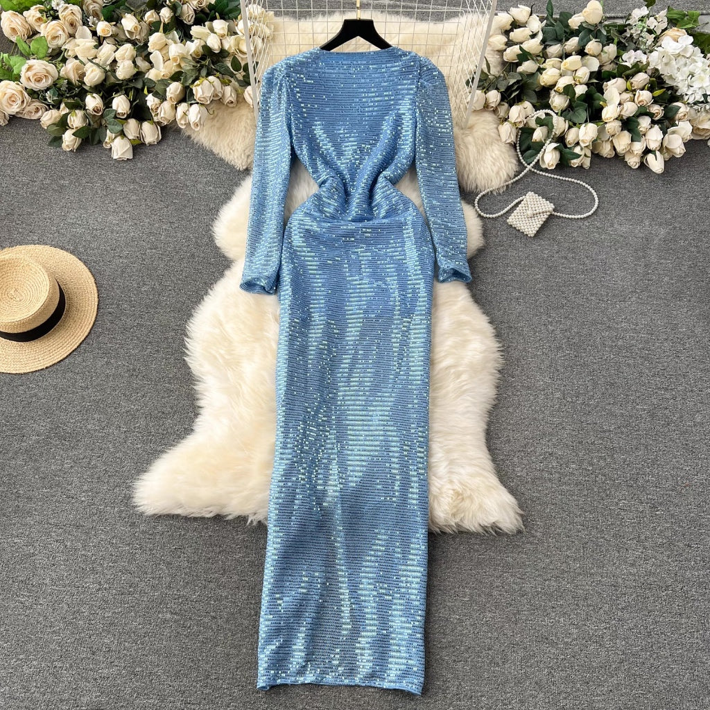 [READY STOCK] LD 88-96 Skya Sequin Maxi Dress Pesta Long Korean Style Premium Fairlady 10