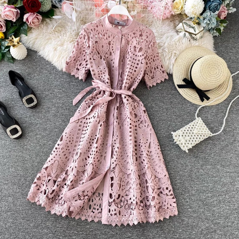 Laila Soft-Pink Brukat Dress Fairlady 170