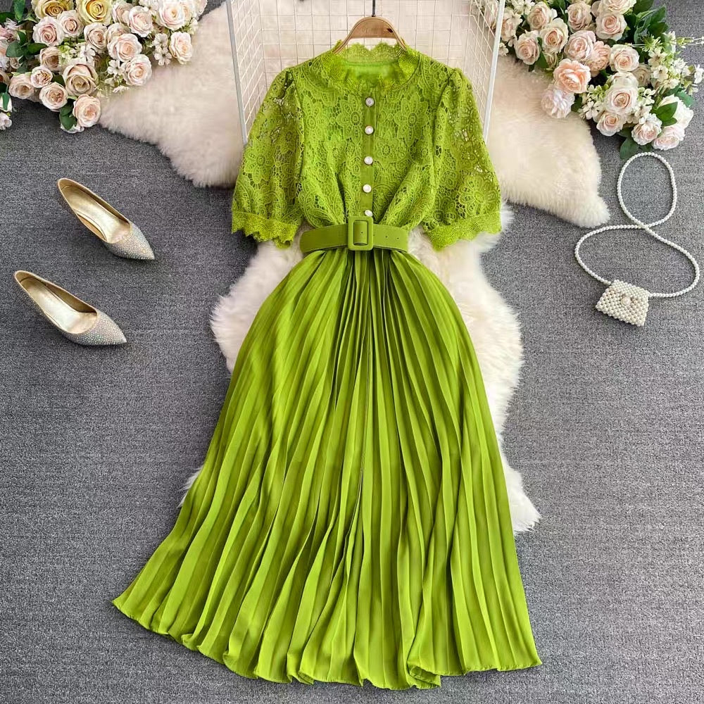 [READY] LD 90 Audrey Brukat Lace Chiffon Dress Korean Style Premium Fairlady_id 139