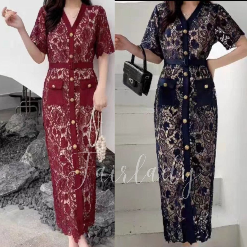 [READY] LD 90-92 Brittany Brukat Dress Korean Style Premium Fairlady_id 139