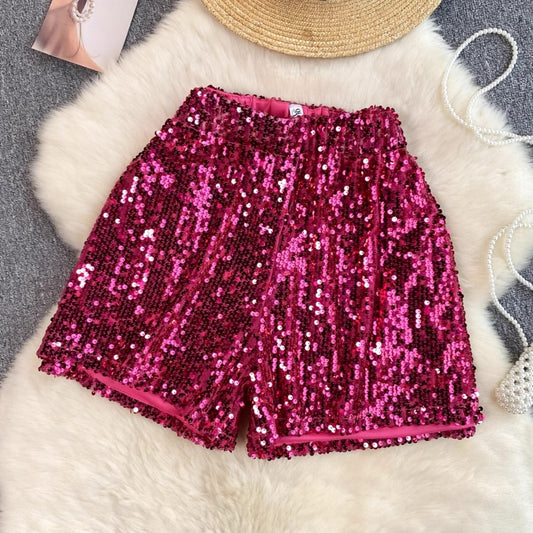 [READY STOCK] Eve Sequin (Fuchsia) Party Shorts Korea Pesta Wanita Korean Style Premium Fairlady_id 10/07