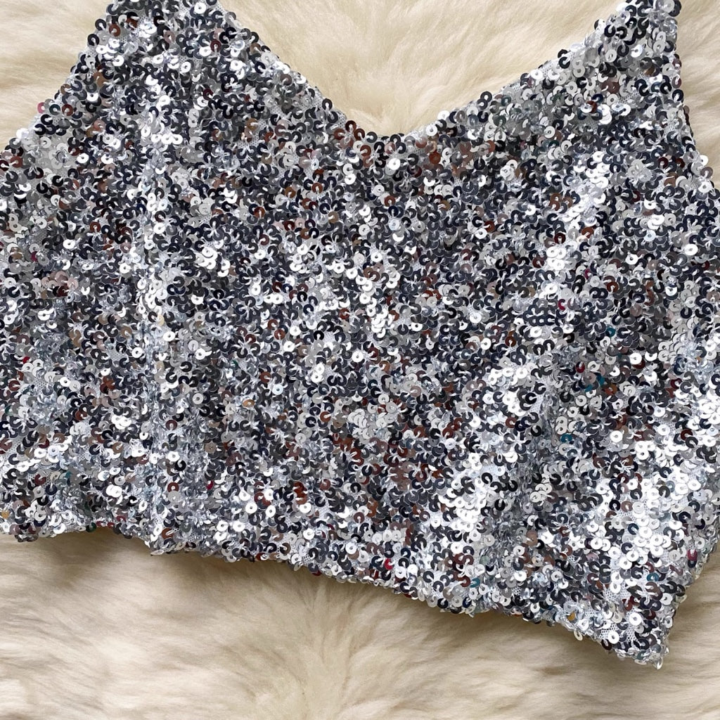 [READY STOCK] Adele Sequin Crop Top Pesta Korean Style Premium Fairlady 23/07