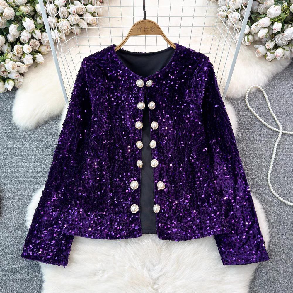 [READY STOCK] LD 90 Isolde Party Sequin Top Blazer Outer Pesta Korea Premium Fairlady_id