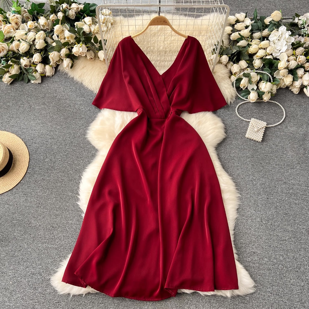 [READY STOCK] LD 98-108 Tira Red Dress Pesta Wanita Korean Style Premium Fairlady 30/07