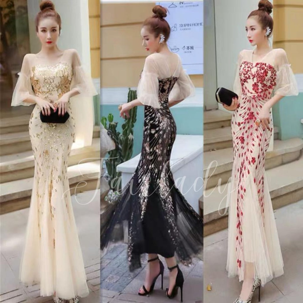 [READY STOCK] BIG LD 78-102 Divya Sequin Party Dress Pesta Korean Style Premium Fairlady_id 181