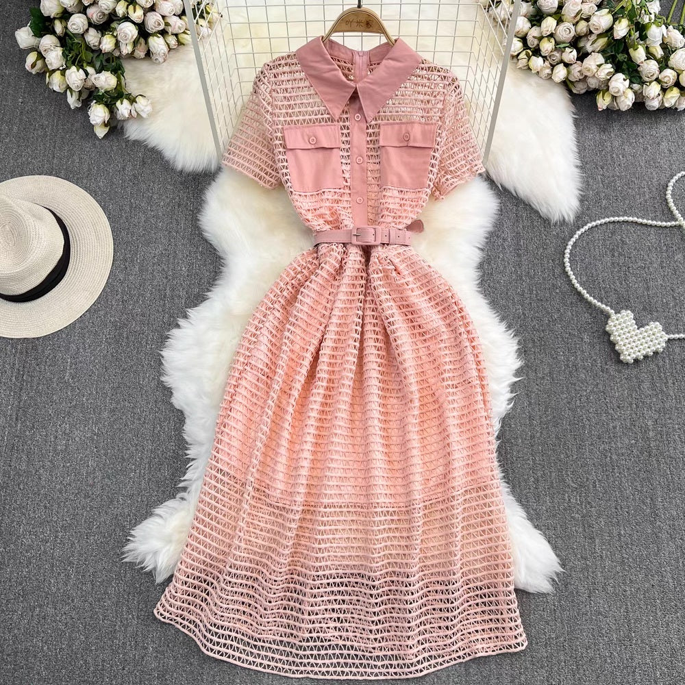 [READY] LD 88 Marcella Brukat Collar Midi Dress Korean Style Premium Fairlady 176