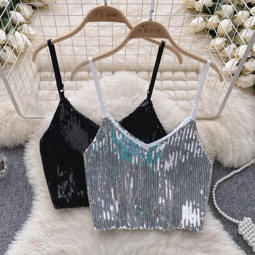 [READY STOCK] LD 78-88 Sheilla Sequin Party Crop Top Korean Style Premium Fairlady 14/07