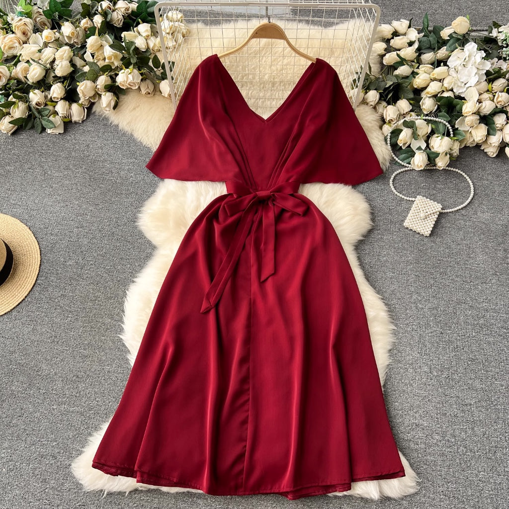 [READY STOCK] LD 98-108 Tira Red Dress Pesta Wanita Korean Style Premium Fairlady 30/07