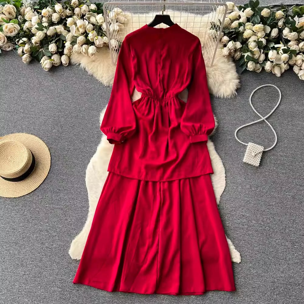 [READY STOCK] LD 90-106 Felice Red Dress Pesta Wanita Korean Style Premium Fairlady 30/07