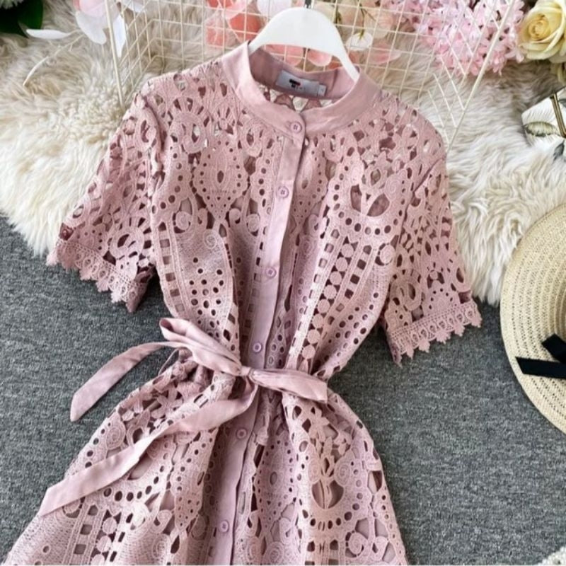 Laila Soft-Pink Brukat Dress Fairlady 170