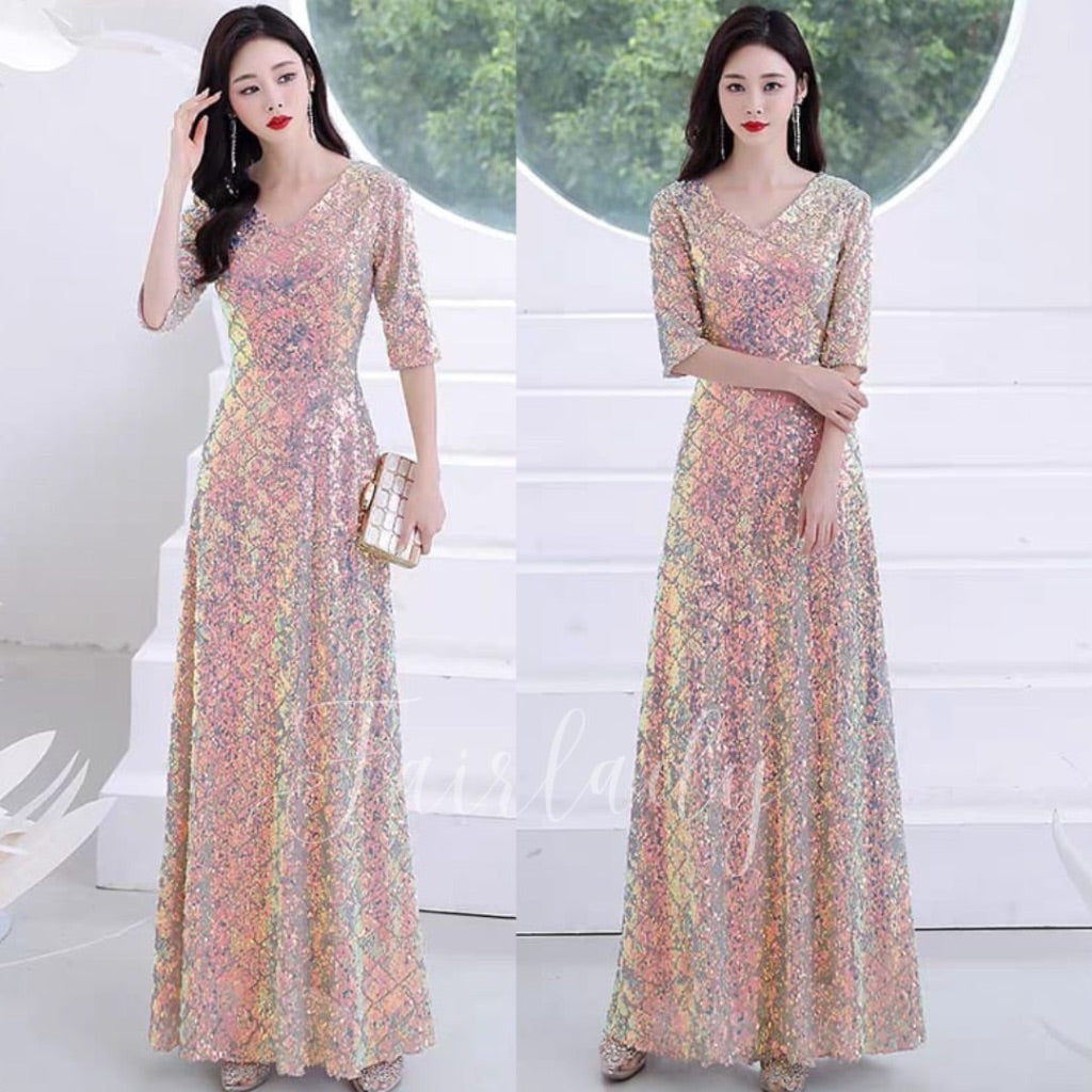 [READY] LD 76-94 Helen Sequin Maxi Dress Gaun Pesta Fairlady 170