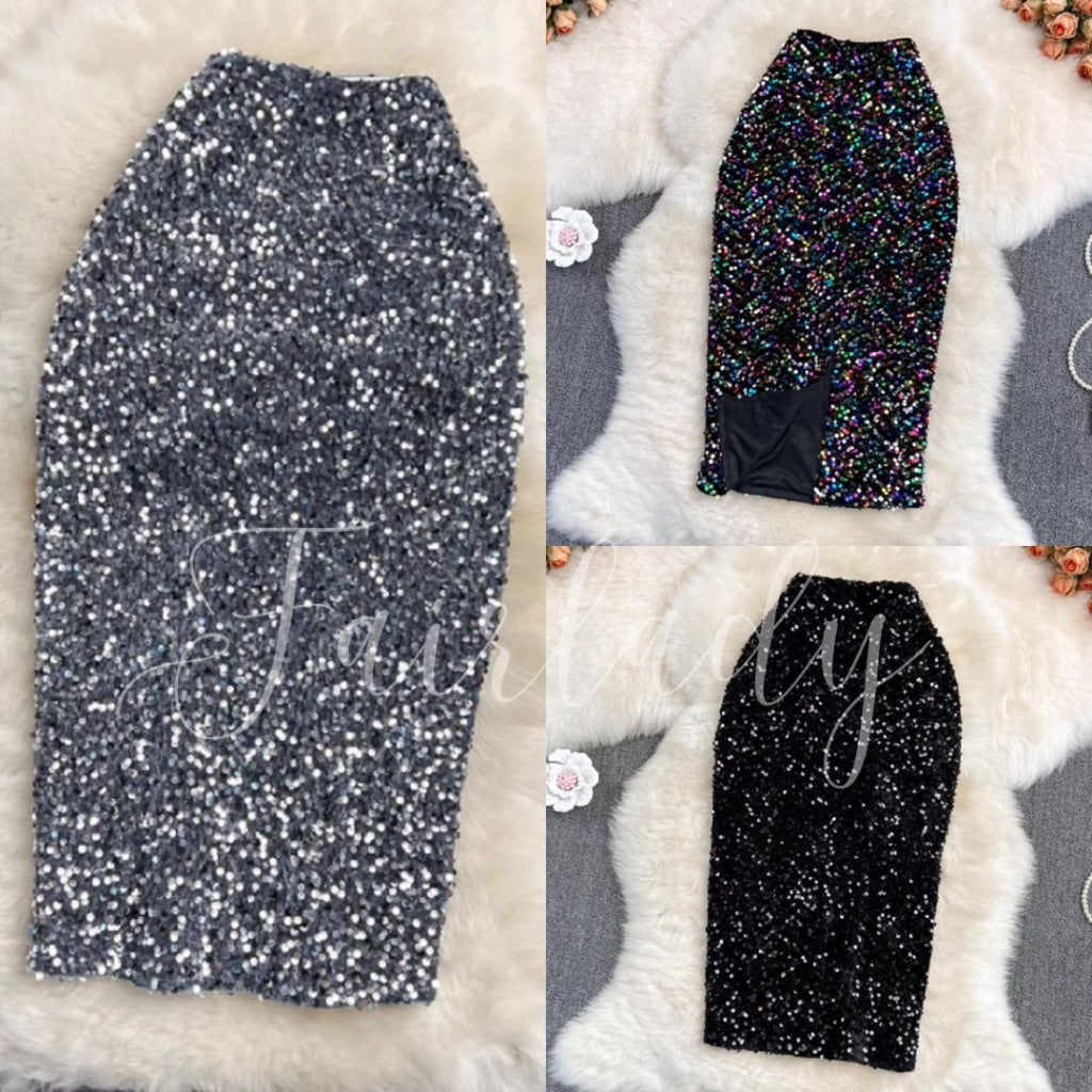 [READY STOCK] LP 68-78 Valen Sequin Party Skirt Rok Pesta Wanita Korean Style Premium Fairlady_id 8/5