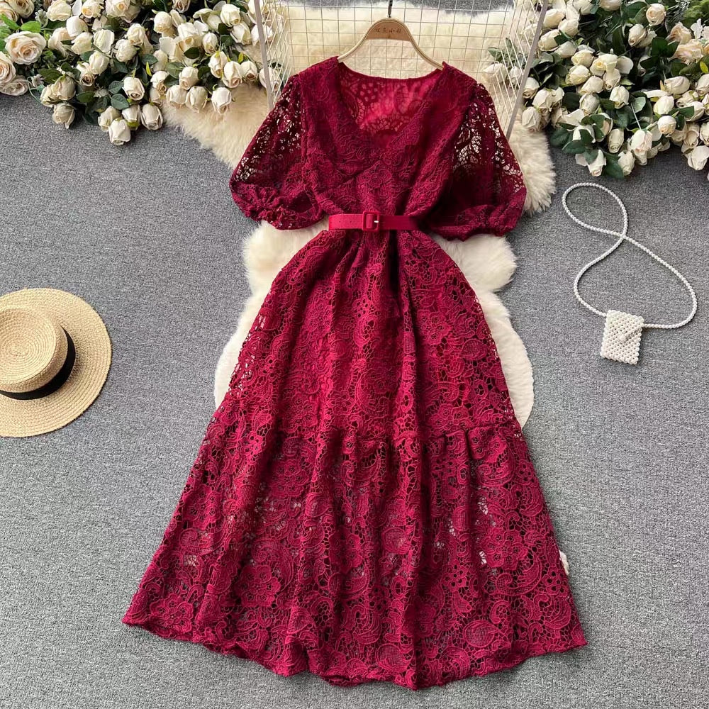 LD 90 Grace RED Brukat Dress Fairlady 161