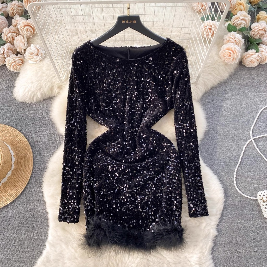 [READY] LD 82-94 Julie Sequin Party Mini Dress