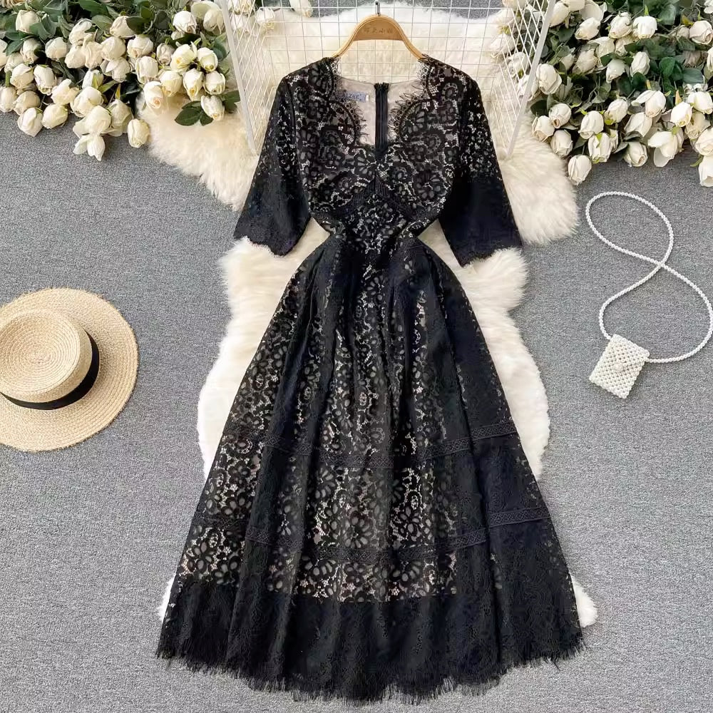 [READY] LD 90-94 Merry Black Brukat Dress Black Fairlady 162