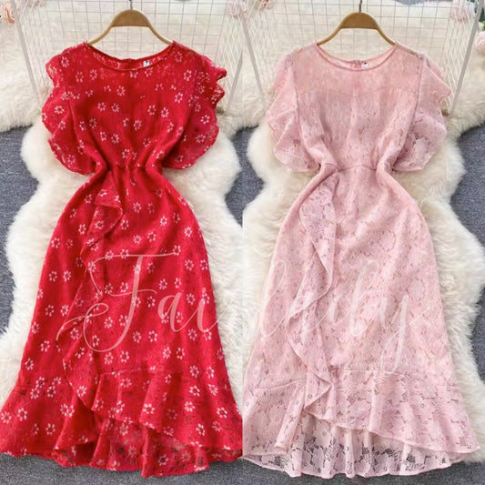 [READY] BIG LD 96-102 Claire Floral Brukat Lace Dress