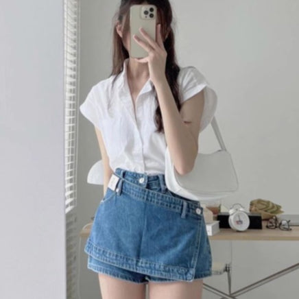 LP 72 Felisha Shorts Denim Celana Jeans Pendek Korea PremiumFairlady 151