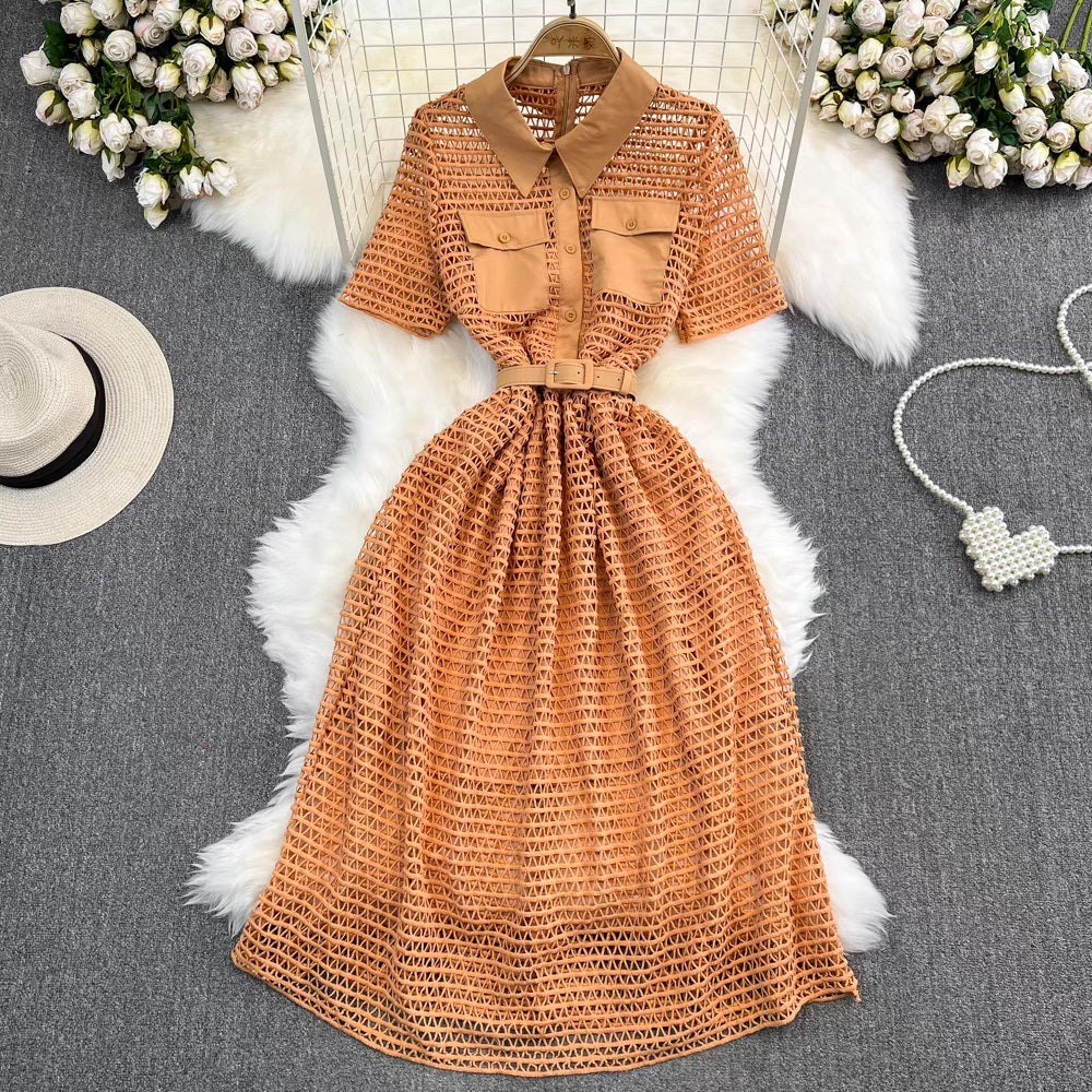 [READY] LD 88 Marcella Brukat Collar Midi Dress Korean Style Premium Fairlady 176