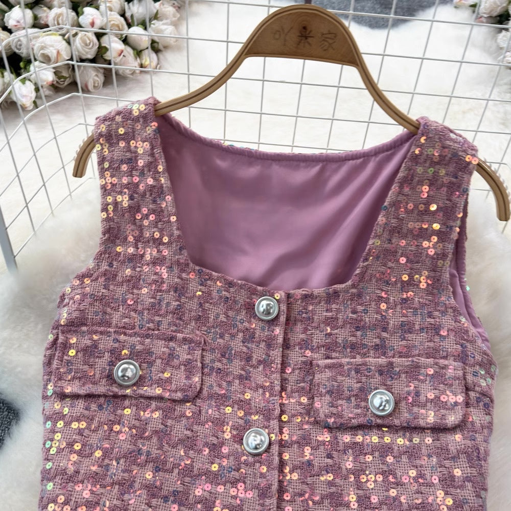 [READY STOCK] LD 94 Anella Tweed Sequin Party Top Korean Style Premium Fairlady 14/07