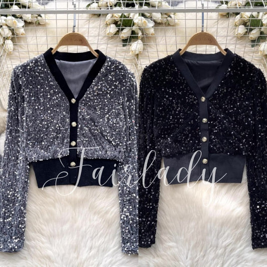 [READY STOCK] LD 86-100 Jiya Sequin Party Top Cardigan Pesta Korean Style Premium Fairlady 10