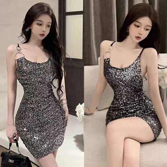 [READY STOCK] LD 78-98 Lita Sequin Party Mini Dress Pesta Korean Style Premium Fairlady_id 04/06