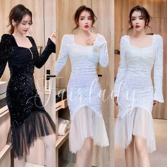 [READY STOCK] LD 84-92 Dalia Sequin Midi Dress Korean Style Premium Fairlady 10