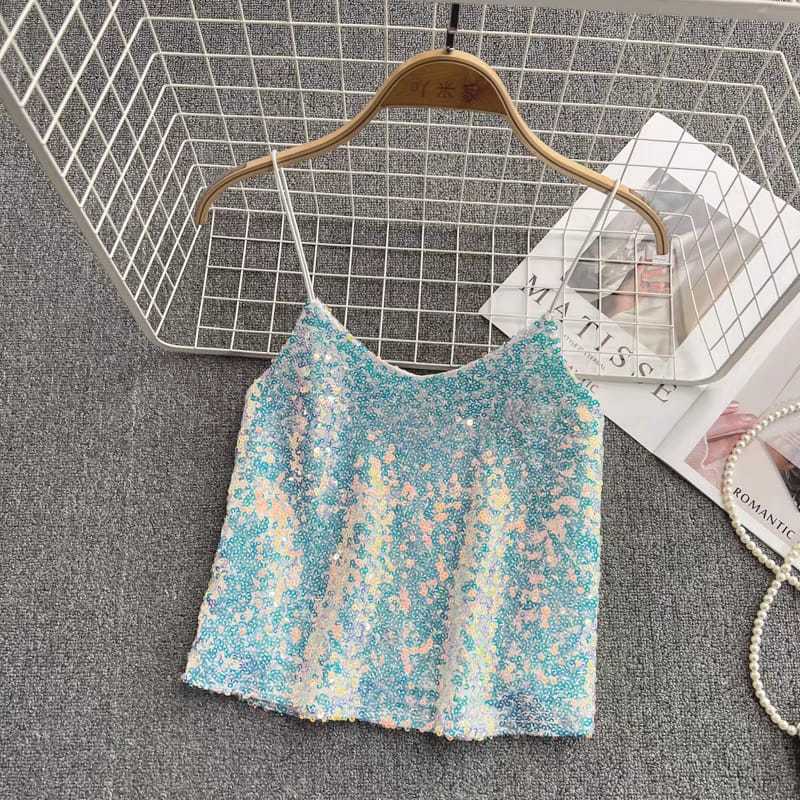 [READY STOCK] LD 88-100 Starla Sequin Party Tank Top Korean Style Premium Fairlady_id 05/08