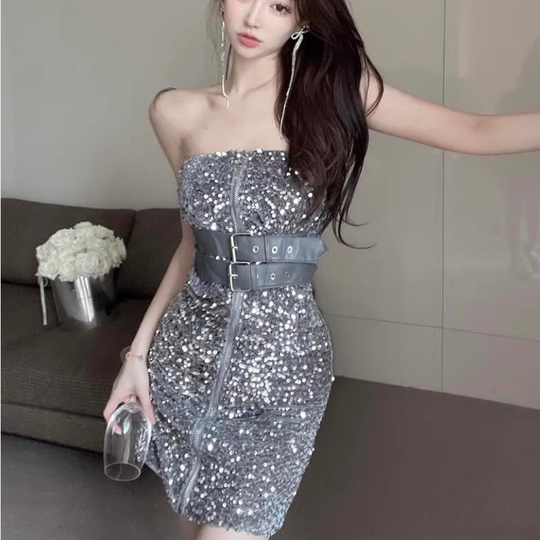 [READY STOCK] LD 60-94 Merria Sequin Party Mini Dress Pesta Korean Style Premium Fairlady 11