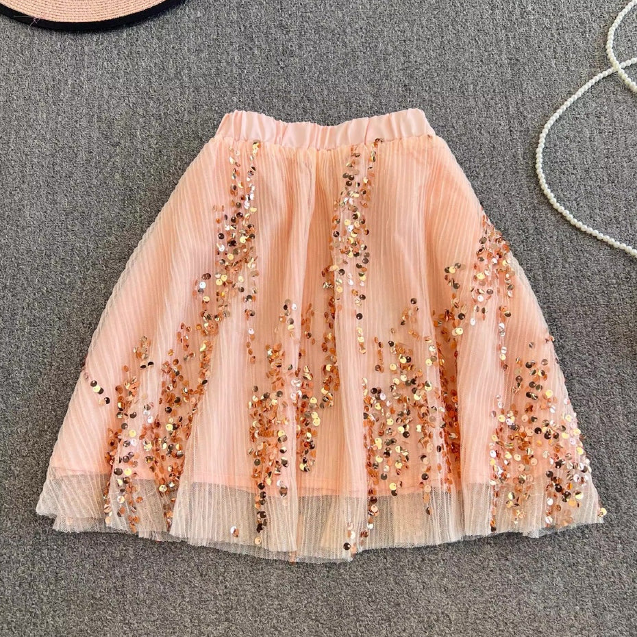 [READY STOCK] LP 64-100 Wendy Sequin Party Skirt Rok Pesta Korean Style Premium Fairlady_id 10