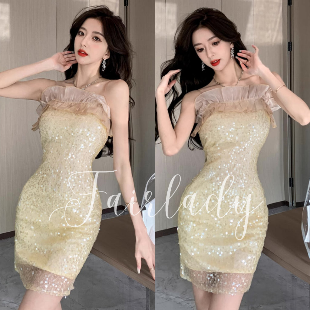 [READY STOCK] LD 76-96 Melro Sequin Mini Dress Korean Style Premium Fairlady 10