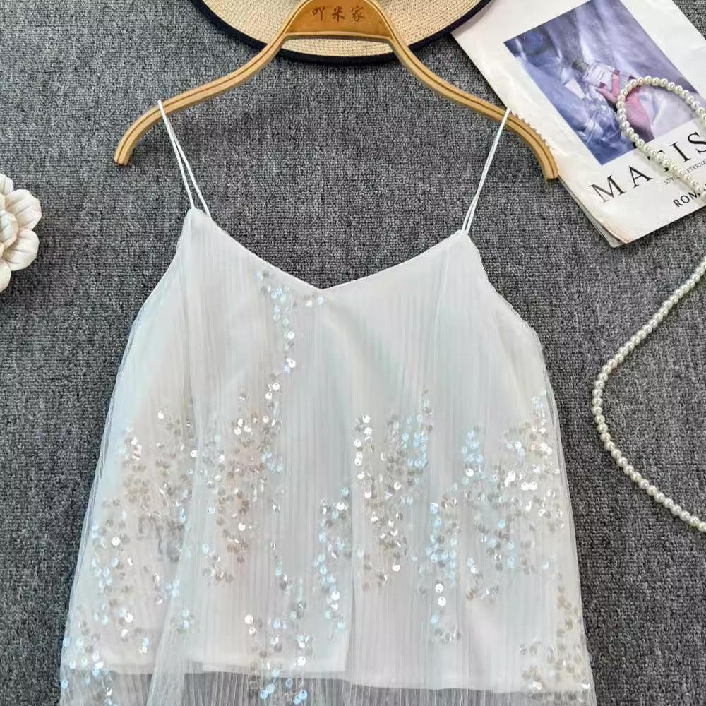 [READY STOCK] LD 92-98 Wendy Sequin Party Tank Top Korean Style Premium Fairlady 10