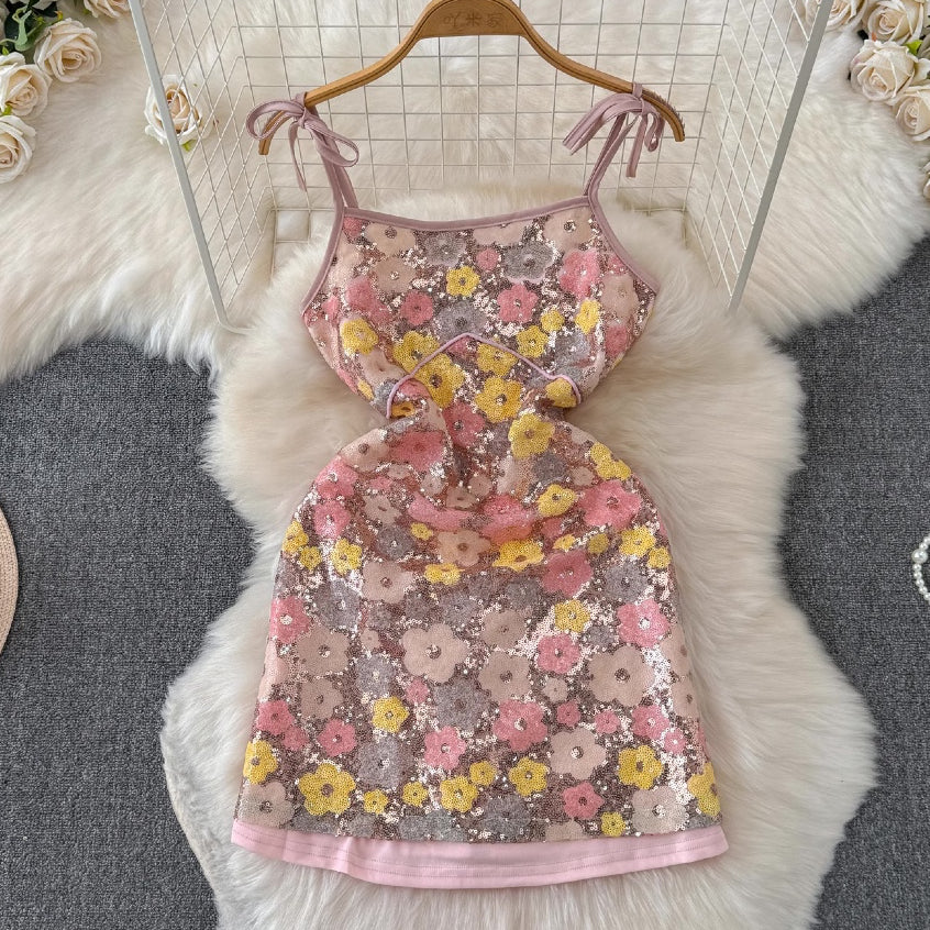 [READY STOCK] LD 70-78 Octa Sequin Party Mini Dress Pesta Korea Wanita Korean Style Fairlady_id 11