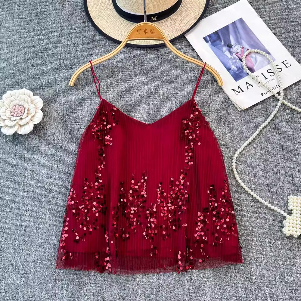 [READY STOCK] LD 92-98 Wendy Sequin Party Tank Top Korean Style Premium Fairlady 10