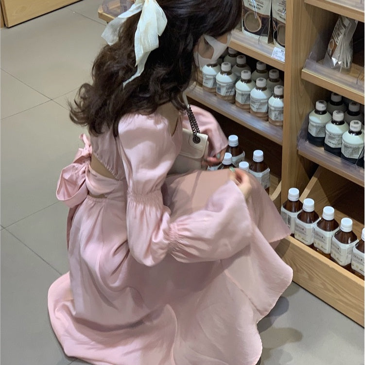 Valery Backless Pink Dress Korea Fairlady