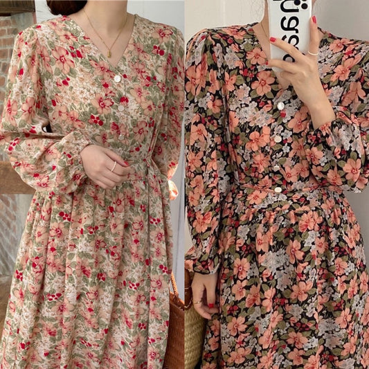 Vela Floral Dress Korea Fairlady