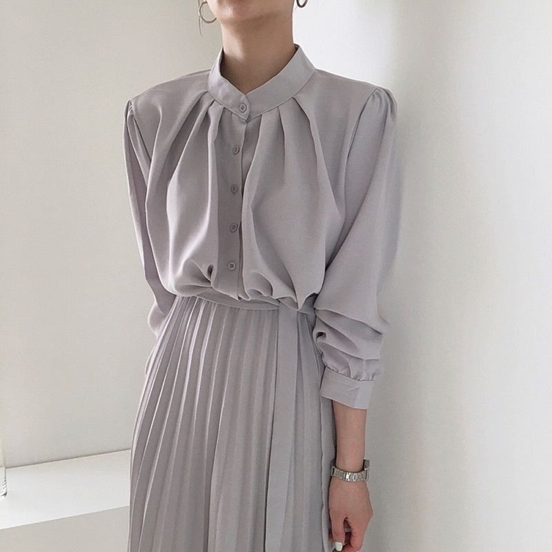 Vida Casual Dress Gray Korea Fairlady