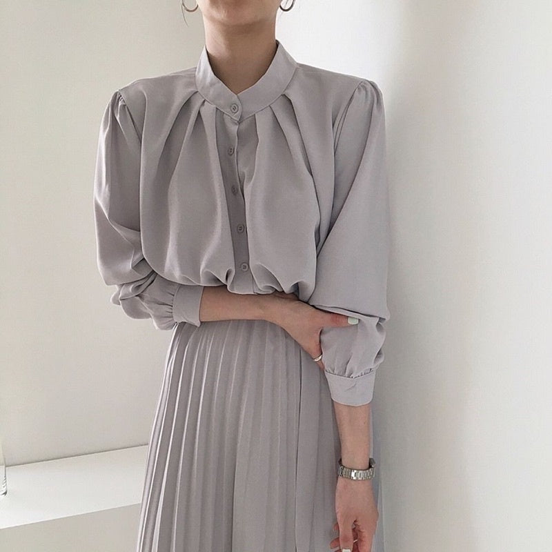 Vida Casual Dress Gray Korea Fairlady