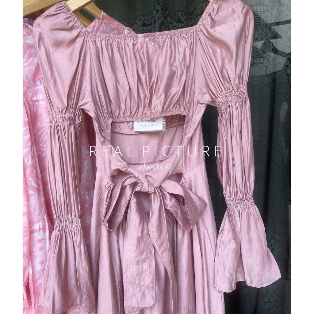 Valery Backless Pink Dress Korea Fairlady