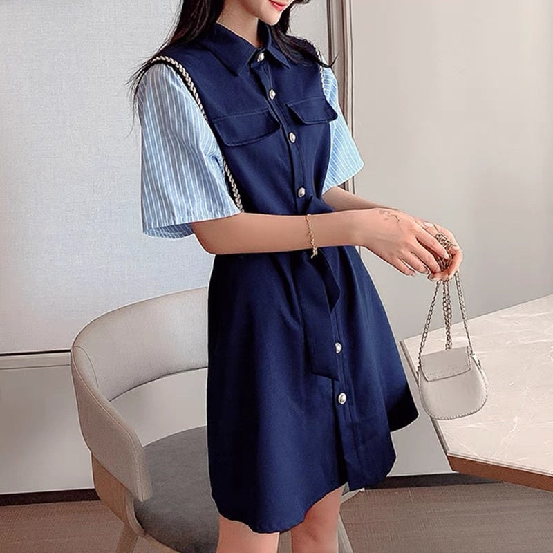 BIG SIZE Blake Navy Dress Korea Fairlady