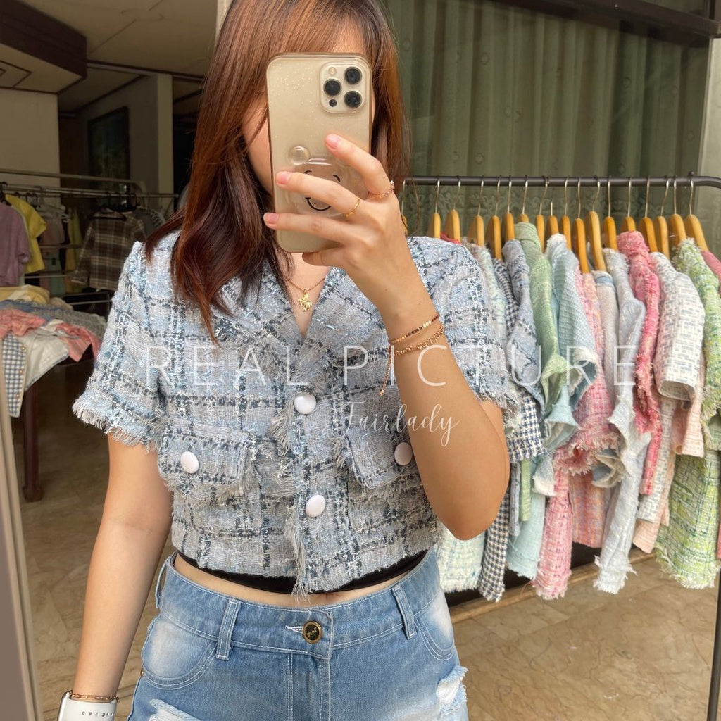 Windsor Tweed Crop Top Korea Fairlady