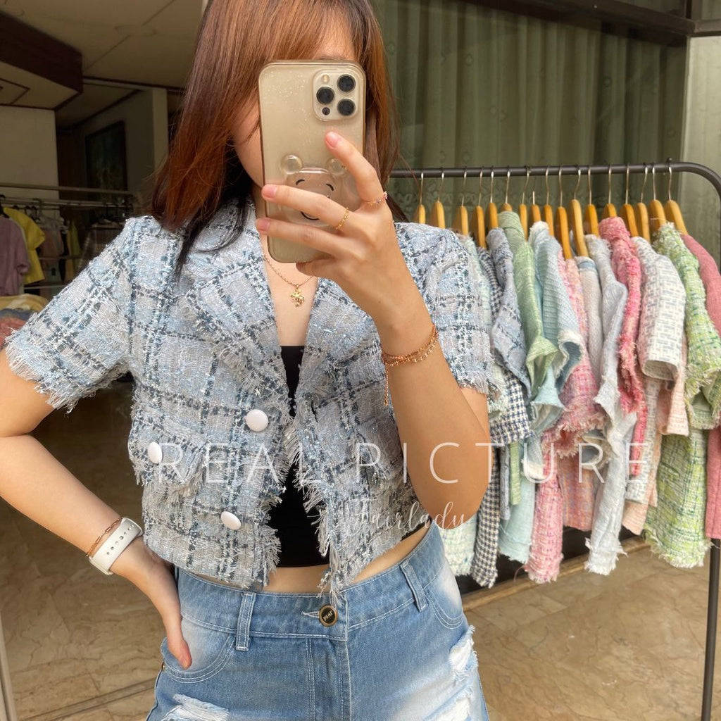 Windsor Tweed Crop Top Korea Fairlady