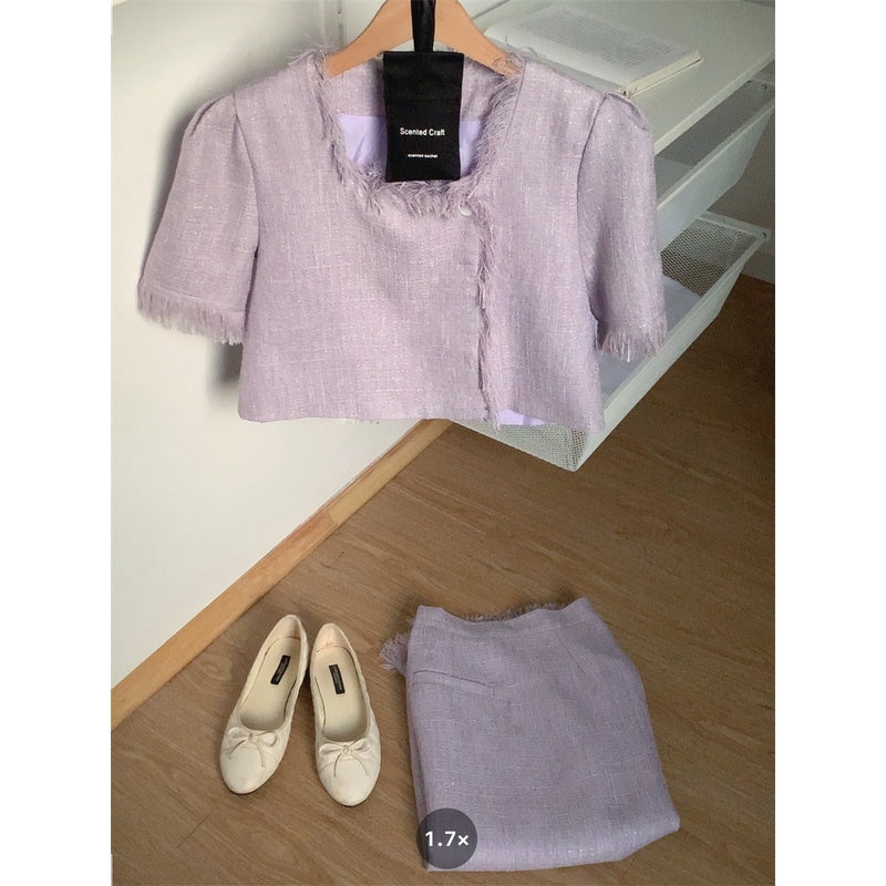 Lilah Tweed One Set Lilac Korea Fairlady