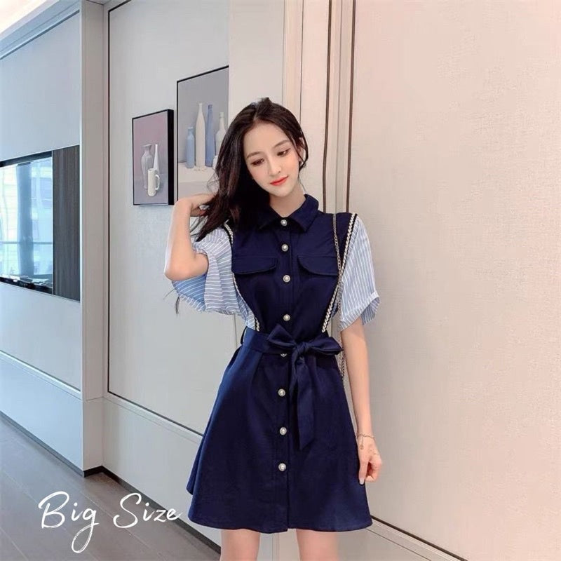 BIG SIZE Blake Navy Dress Korea Fairlady