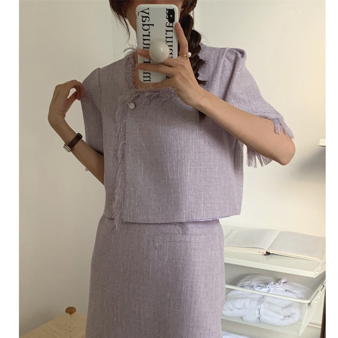 Lilah Tweed One Set Lilac Korea Fairlady