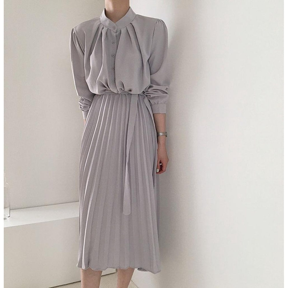 Vida Casual Dress Gray Korea Fairlady