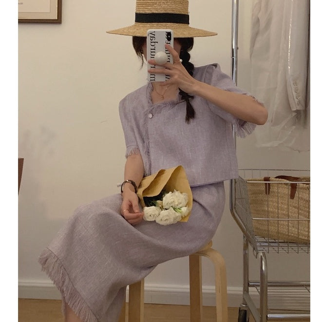 Lilah Tweed One Set Lilac Korea Fairlady