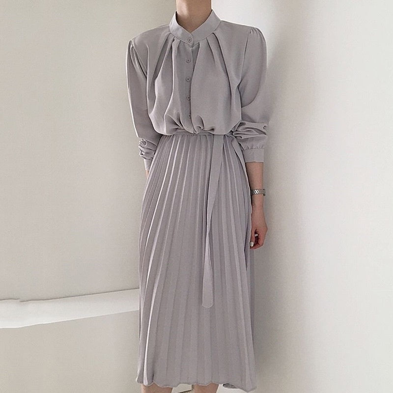 Vida Casual Dress Gray Korea Fairlady