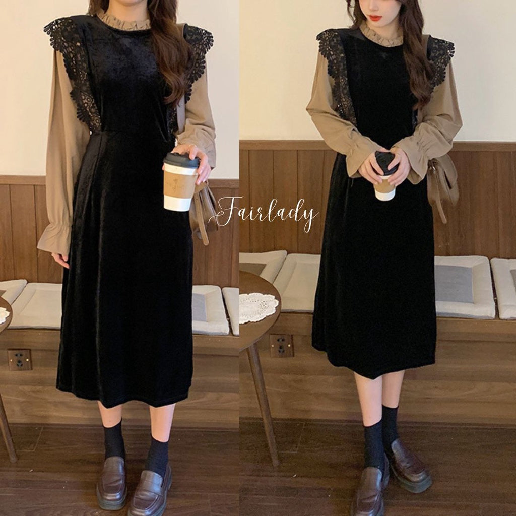 Battista Velvet Dress Jumbo Korea Fairlady